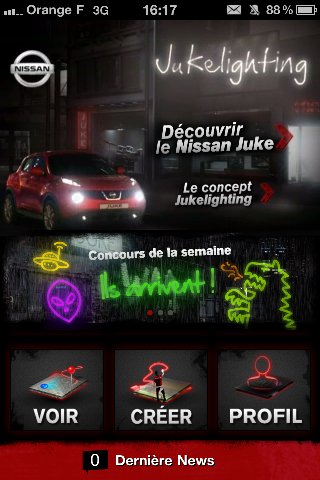 Nissan lance l'application JukeLighting sur iPhone